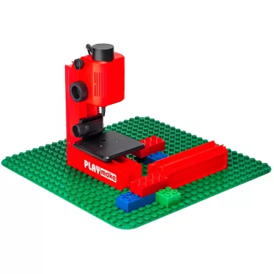 3D printer, Lego-like, red, baseplate, construction toy