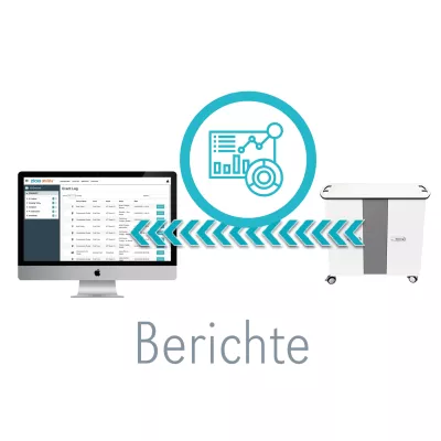 Datenanalyse, Berichte, Software, Gerätelogo, Drucker