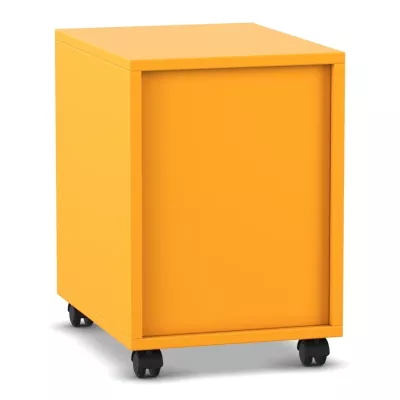Kasten, Mobiler Schrank, orange, rollbar, Schubladenschrank