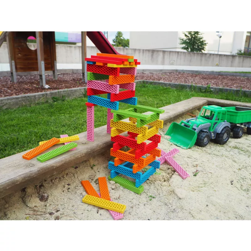 Bausteine, Konstruktionsspielzeug, Bunte Blöcke, Klemmbausteine, Spielzeugturm