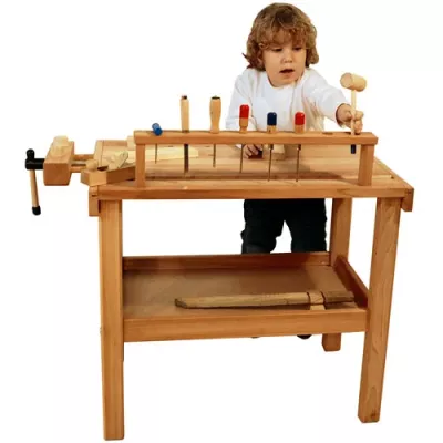Holzwerkbank, Kinderwerkbank, Holzwerkzeuge, Spielzeugwerkbank, Hammerwerkzeug