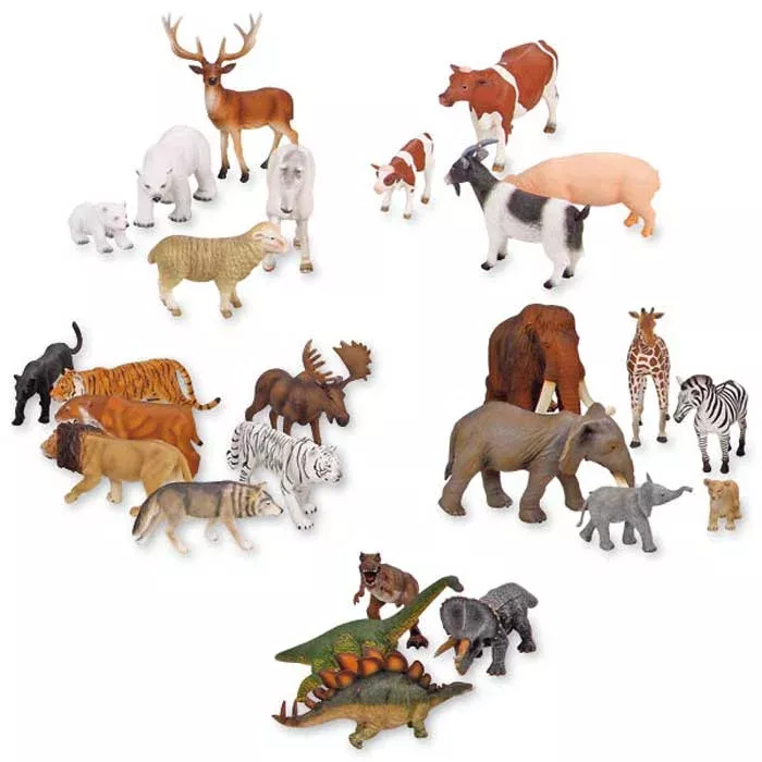 Wildlife-Figuren, Tierminiaturen, Tierfiguren, Spielzeug-Set, Dinosauredel