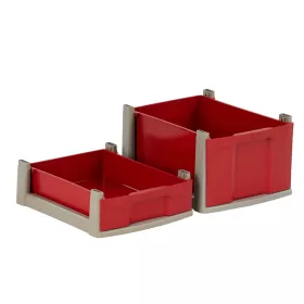 treeNside Box mit grauem Rahmen flache Box in Rot