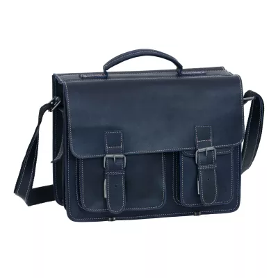 briefcase, satchel, blau, leder, schultertasche