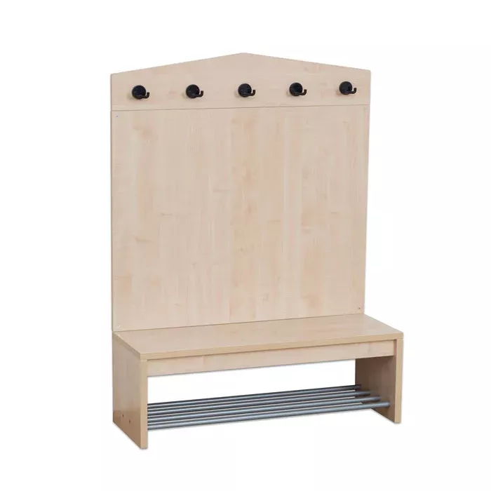 Holz, Garderobe, Wandgarderobe, Hakenleiste, Bank mit Schuhablage