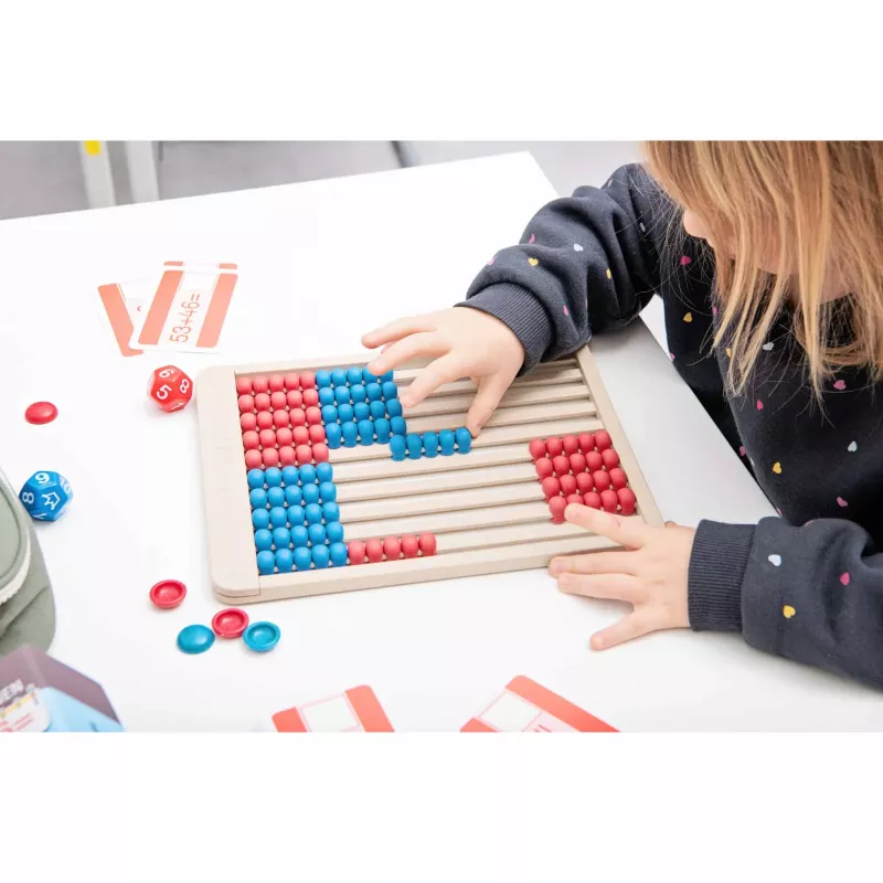 Abakus, Rechenstab, Holzspielzeug, bunte Steine, Mathe Spielzeug
