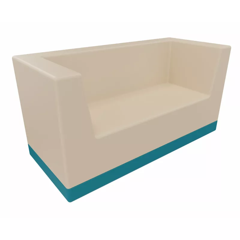 Sofa, Sitzbank, Beige, Kunststoff, Teal-Boden