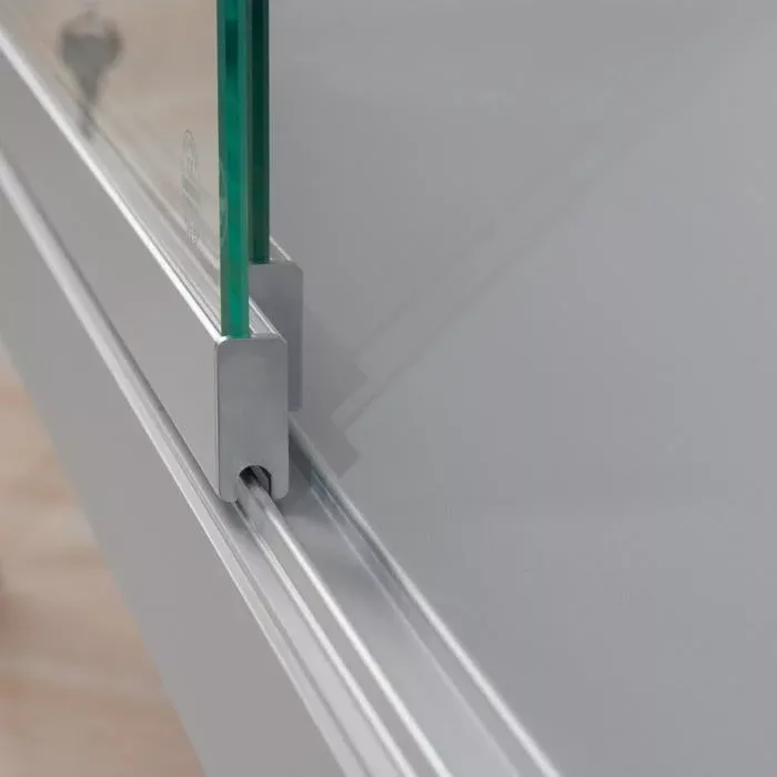 glas, glasvitrine, rahmen, schienen, inie