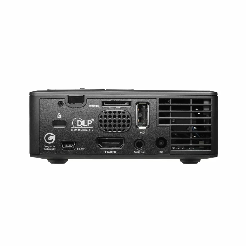 Beamer-Rückseite, HDMI, USB, Kartenleser, Lüftungsgitter