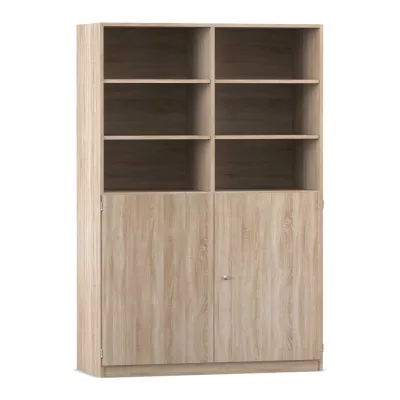Vorratsregal, Bücherregal, Schrank, Eichenholz, cremeholz-farbene Holzstruktur