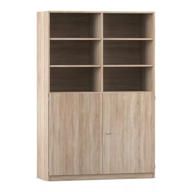 Vorratsregal, Bücherregal, Schrank, Eichenholz, cremeholz-farbene Holzstruktur