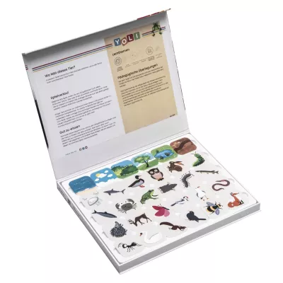 Lernspiel, Tiersticker, Bildungsset, Naturthemen, Stoffkarton