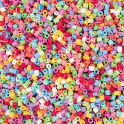 Bügelperlen, Kunststoffperlen, hohlzylindrisch, bunt, Bastelmaterial