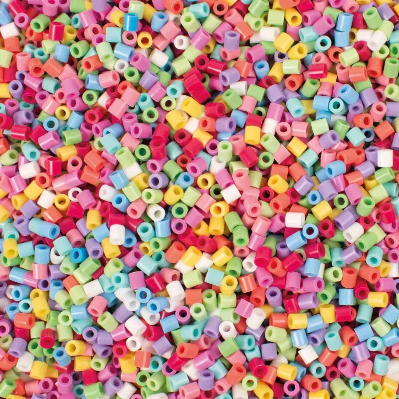 Bügelperlen, Kunststoffperlen, hohlzylindrisch, bunt, Bastelmaterial