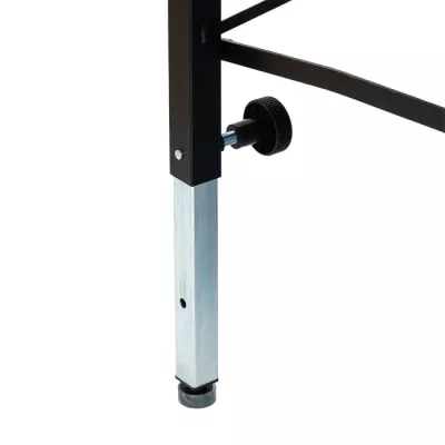 Metallbein, verstellbarer Fuß, Tischbein, Schräge?, schwarzer Rahmen