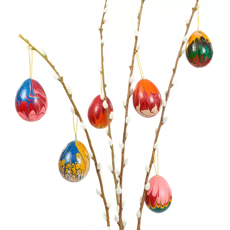 Ostereier, bemalte Eier, Anhänger, Kunsthandwerk, Pfiffige Muster