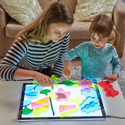 Kinder, Puzzle, Lichttisch, Transparente Formteile, Bunt