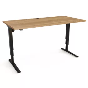 Rechteck-Schreibtisch, höhenverstellbar, L-Fuß, Höhe 62 – 130 cm