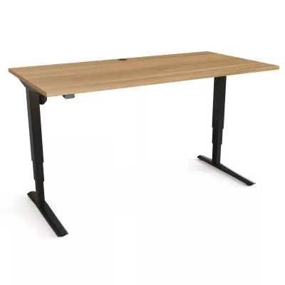 Schreibtisch, Holzplatte, Metallbeine, Verstellbare Höhe, Kabellöcher