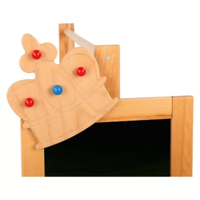 holz, kinderspielzeug, kreidewand, krone, aufroller