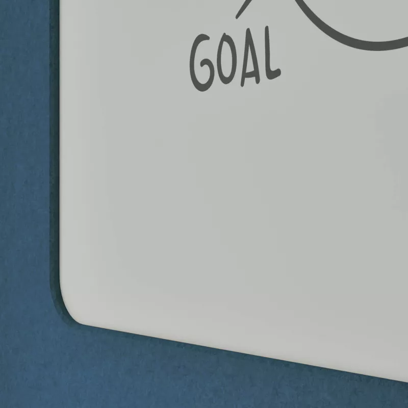 ziel, whiteboard, trockener-erase, brett, ecke