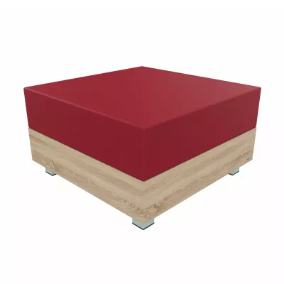 Sofa-Bett, Kissenoberteil, Holzsockel, rot, Großes Ecksofa
