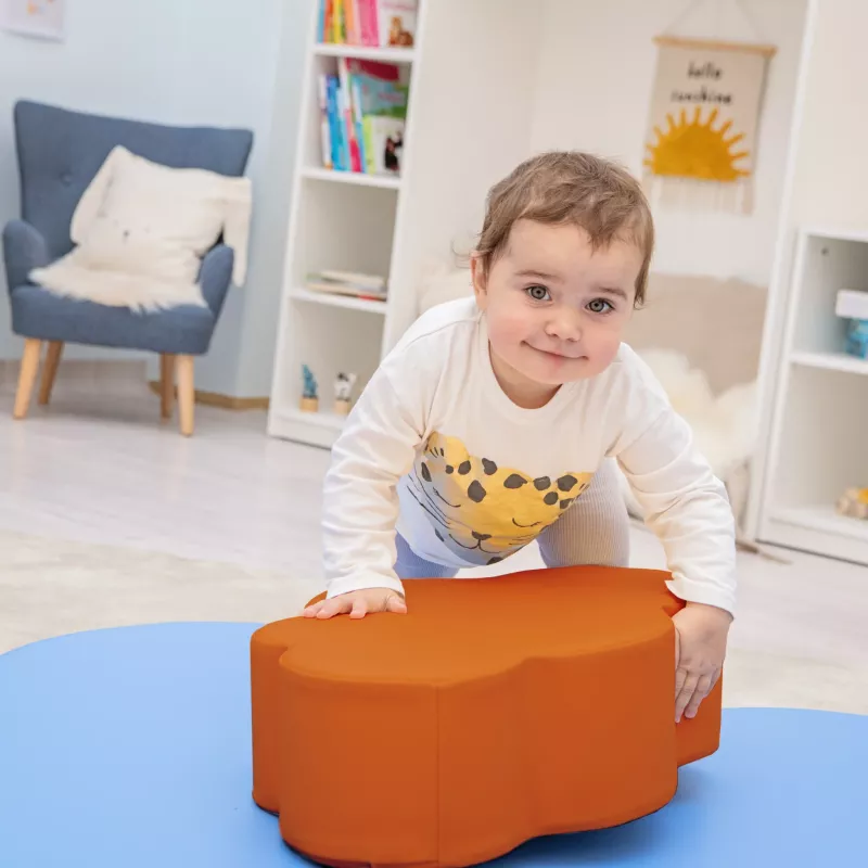 baby, child, cushion, orange, round
