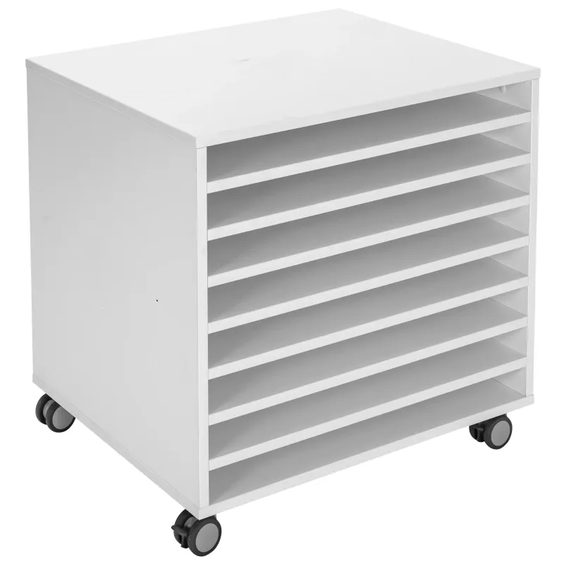 Schubladenschrank, Rollwagen, Schubladenbox, weiß, Kunststoff/Metall