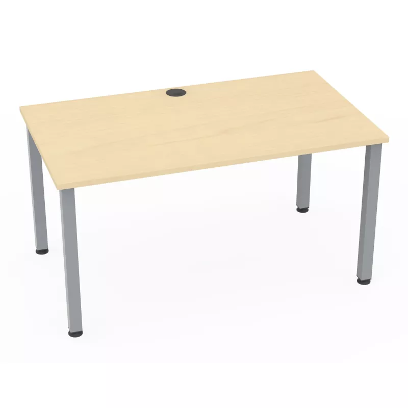 Schreibtisch, Tisch, Holzoberfläche, Metallbeine, Kabeldurchlass