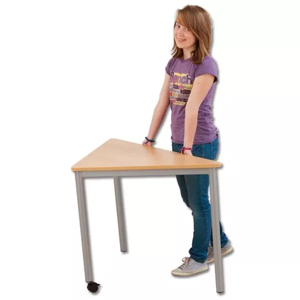 schreibtisch, tisch, stahlbeine, holzplatte, klassisch