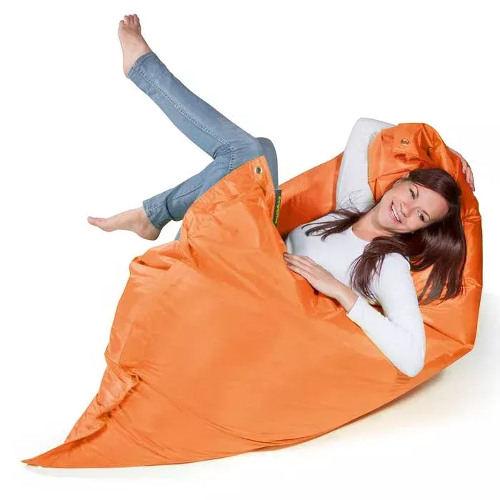 Bean bag, Beanbag Sessel, Orange, Sessel zum Sitzen, Gemütliche Sitzgelegenheit