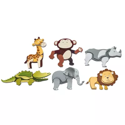 Tierwesen, Tier-Set, Holzpuzzle, Tierfiguren, Tierwald