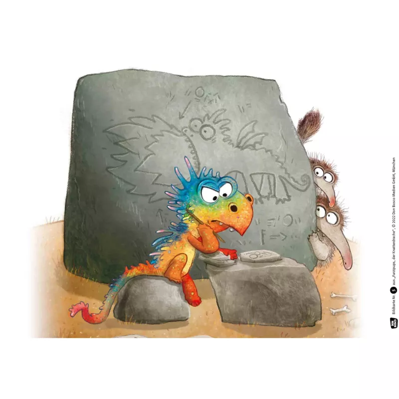 Dinosaurier, Kunststein, Felswand, bunter Dinosaurier, Skepsis