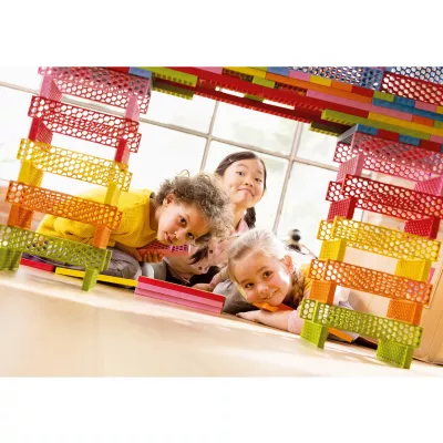 Spielset, Bausteine, bunte Blöcke, Kinder, Konstruktion