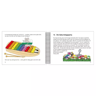 Kinderbuch, Xylophon, Regenbogenfarben, Musikinstrument, Tierfigur