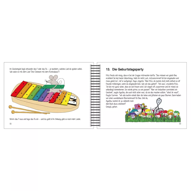 Kinderbuch, Xylophon, Regenbogenfarben, Musikinstrument, Tierfigur