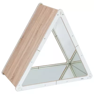 Dreieck-Tisch, Faltbarer Tisch, Spiegelpaneel, Holzfurnier, Dreieckig