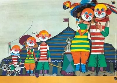 Zirkus,  Clown,  gestreiftes shirt,  buntes outfit,  tiere