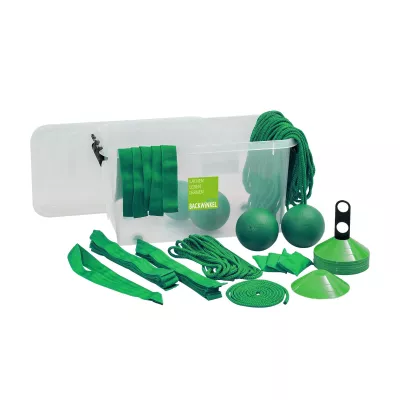 fitness-accessory, green, bundle, cords, cones