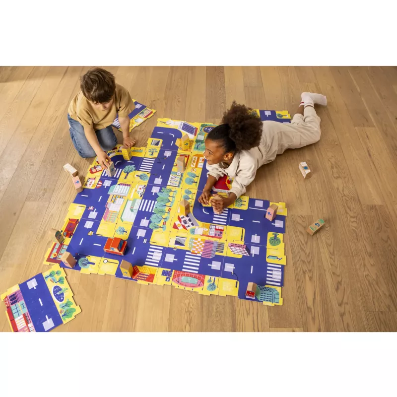 Kinderspiel, Bausatz, Brettspiel, Stadtplan, Holzspielzeug