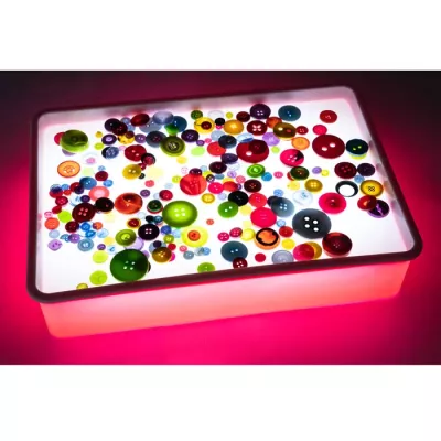 knöpfe, socket, led-beleuchtung, bunte knöpfe, tablett