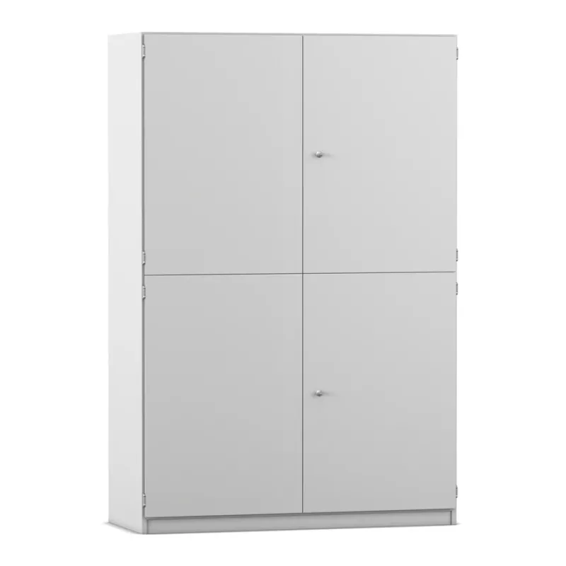 Schrank, Schwarz, Metall, 4-türig, Schiebetüren