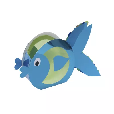Kunststofffigur, bunte Fische, Pappfigur, Spielzeugfigur, Deko-Fisch