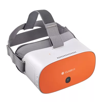 VR-Brille, Virtual-Reality, Grau-Orange, Headset, Kopfgerät