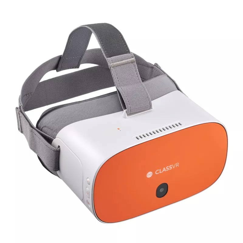 VR-Brille, Virtual-Reality, Grau-Orange, Headset, Kopfgerät