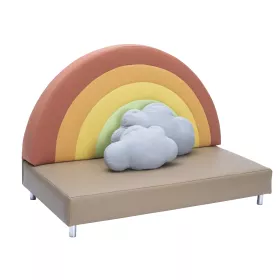 Regenbogensofa mit Kissen