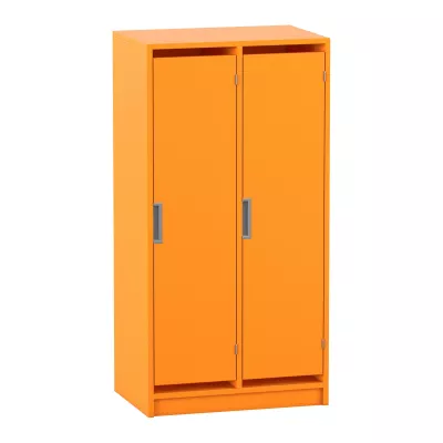 Schrank, Aufbewahrung, Metall, Orange, Doppel-Schrank