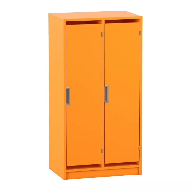 Schrank, Aufbewahrung, Metall, Orange, Doppel-Schrank