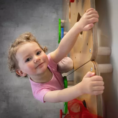 Kinder, Kletterwand, Holz, Pink, Spielzeug