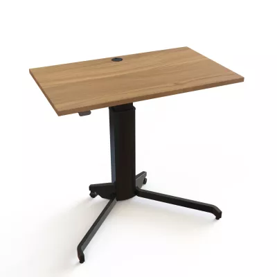 eckertisch, höheverstellbar, holzplatte, rollenbasis, metalleg